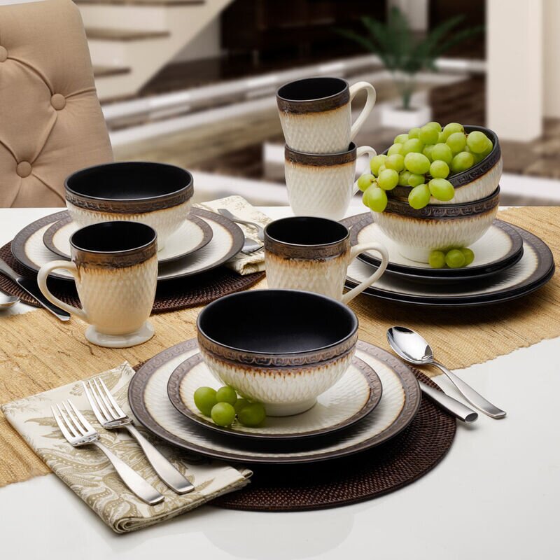 Gourmet Basics by Mikasa Sorrento 16 Piece Dinnerware Set Service for 4 Reviews Wayfair Canada